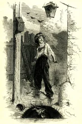 Victor Hugo: Los miserables. Gavroche, chico de París. Ilustración de Émile Bayard.