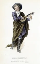 El Conde Almavira en "Le barbier de Seville" en "Oeuvres completes de Beaumarchais", ed. Laplace Sanchez & cie, París