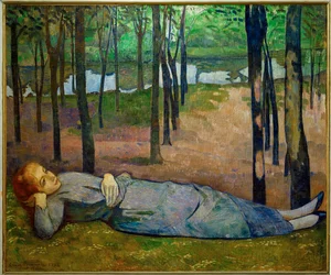 Madeleine, la hermana de Bernard, pintada en el Bois d