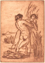 Pareja de Pie en el Agua