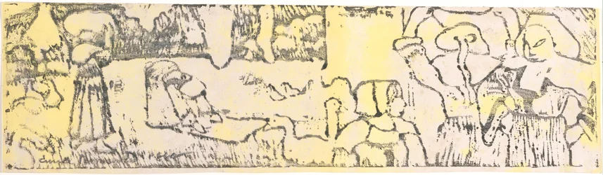 La Lessive (La lavandería) (cincografía coloreada a mano)