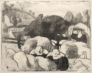 Les Bretonneries: mujeres bretonas haciendo almiares