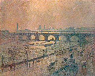 Puente de Waterloo - Un día lluvioso, c1917