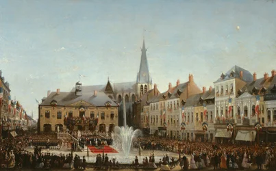 Ceremonia de la inauguración del agua del Lys en Tourcoing en 1863, 1864