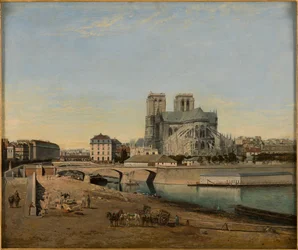 Francés: Le chevet de Notre-Dame, vue du quai de la Tournelle