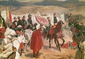 Mariscal Thomas Bugeaud (1784-1849) y el coronel Joseph Vantini (Yousouf) durante la conquista de Argelia, 1846