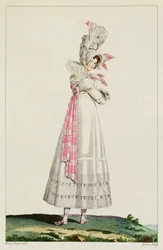 Vestido de Verano, lámina de moda de 