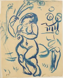 Mujer desnuda de pie