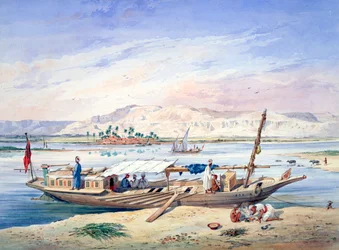 Un barco en el Nilo, Egipto, siglo XIX