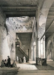 Mezquita de Ahmad Ibn Tulun, El Cairo: Interior de la Maqsura, siglo IX. Siglo XIX (litografía de "L