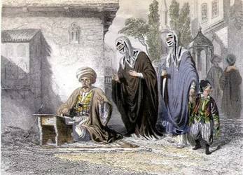 El escribano público, de "Constantinopla y el mar Negro", grabado por los hermanos Rouergue