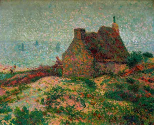 Casa bretona dominando el mar