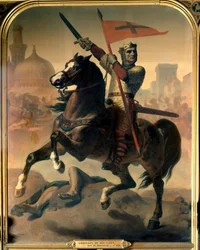 Retrato ecuestre de Godefroi de Bouillon, Rey de Jerusalén