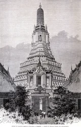 Portal de la Gran Pagoda Wat-Chan, Bangkok. Dibujo por Thérond