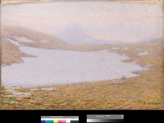Primavera en alta montaña (Mountains at spring) Detalle Pintura de Emilio Longoni (1859-1932) 1912 Colección particular