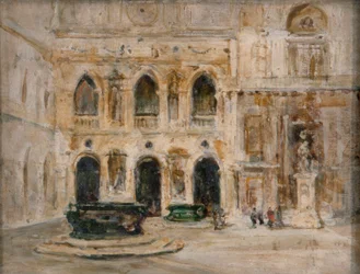 Cortile, Palacio Ducal (óleo sobre tabla)