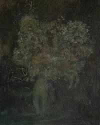 Naturaleza muerta floral oscura