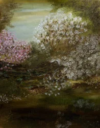 Jardín de las flores de primavera