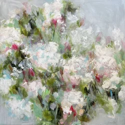Jardín blanco y rosa