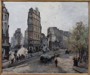 Rue de la Lune, Beauregard y de Clery, vistas del Boulevard Saint Denis en París
