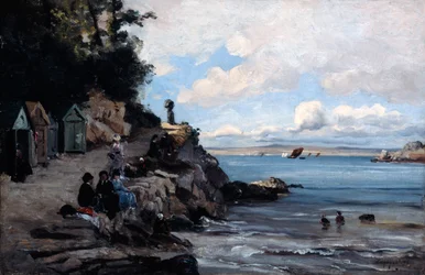Sábado en la playa de baño de mujeres, 1876
