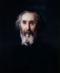 Autorretrato del artista Emmanuel Lansyer, siglo XIX