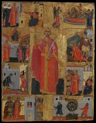 Icono de Santa Catalina con Escenas de su Vida