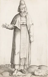 Placa de vestuario: Hispana Rústica con etiqueta en la roca, ca. 1557-58