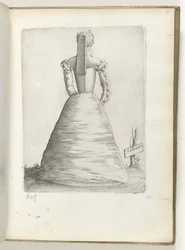Galla Mulier (título sobre objeto) Una mujer casada de Francia, vestida a la moda de alrededor de 1550 Diversarum gentium nostrae aetatis habitus (título de la serie)