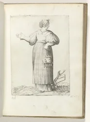Germana (título sobre objeto) Vrouw gekleed volgens de Duitse mode ca 1550 La actitud de los comerciantes contemporáneos (título de la serie)