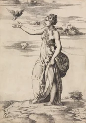 Proserpina transformando a Esculapio en un búho, 1548