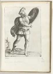Spaanse krijgsman ca. 1550 La actitud de los comerciantes contemporáneos (título de la serie)