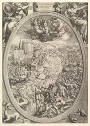 La Batalla de Mühlberg con el ejército de Carlos V cruzando el río Elba