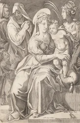 La Sagrada Familia con Santa Ana y Santa Catalina, 1542, publicada 1627-50