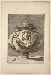 Jarrón decorado con figuras, rinceaux y festones