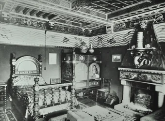 9 Melbury Road: dormitorio, 1890