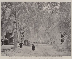 Una escena de invierno canadiense, West Avenue, Hamilton, después de una tormenta de nieve