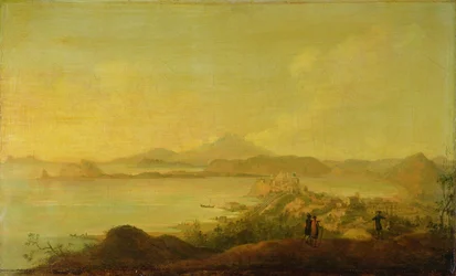 Vista de la costa cerca de Nápoles haciendo el Grand Tour