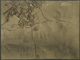 Fotografía aérea con trincheras de la Primera Guerra Mundial, 1917
