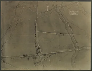 Fotografía aérea con trincheras de la Primera Guerra Mundial, 1917