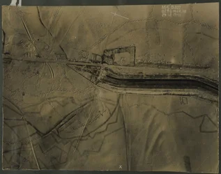 Fotografía aérea con trincheras de la Primera Guerra Mundial, 1917
