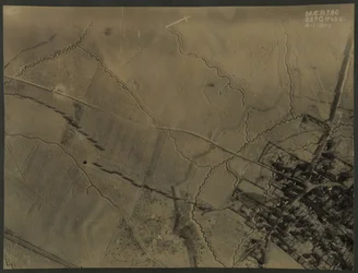 Fotografía aérea con trincheras de la Primera Guerra Mundial, 1918