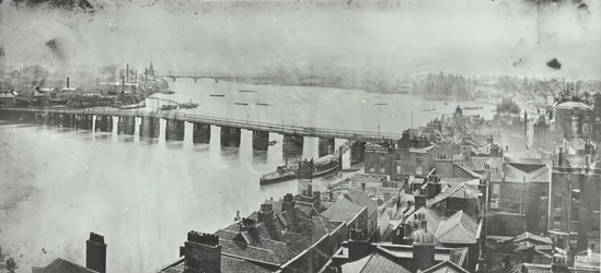 Battersea Bridge: vista desde la torre de la iglesia de Chelsea, 1875
