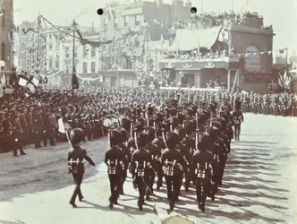 Blackwall Tunnel: ceremonia de apertura con el Príncipe de Gales, luego Rey Eduardo VII, y la Princesa Alejandra, 1897
