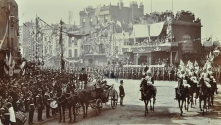 Blackwall Tunnel: ceremonia de apertura con el Príncipe de Gales, luego Rey Eduardo VII, y la Princesa Alejandra, 1897