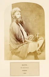 Bustee, hindú, Hissar, de The People of India, por J. Forbes Watson, publicado en 1868