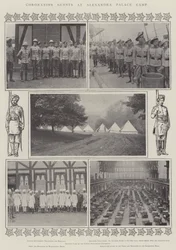 Invitados a la coronación en el campamento de Alexandra Palace