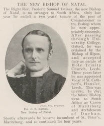 Dr. F S Baines, nuevo obispo de Natal