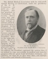Dr. G B Ferguson, Presidente de la Asociación Médica Británica