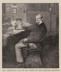 Dr. Garnett, CB, en su habitación en el Museo Británico